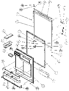 Fresh Food Door Diagram and Parts List for 85861-P1117302W  Amana Refrigerator