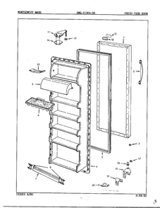 Fresh Food Door Page 2 Diagram and Parts List for 21304-0A  Admiral Refrigerator