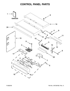 Control Panel Parts Diagram and Parts List for JMW3430HP00  Jenn-Air Microwave
