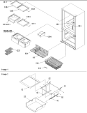 Cabinet Shelving Diagram and Parts List for BRF520T1E P1321304W E Amana Refrigerator
