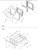 OVEN DOOR AND STORAGE DRAWER Diagram and Parts List for ACF4215AC PACF4215AC1 Amana Range