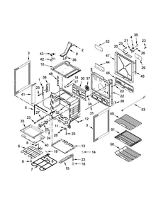 Chassis Parts Diagram and Parts List for JIS1450CDP0  Jenn-Air Range