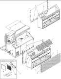 Outer Case Assy Diagram and Parts List for TE10085W2  Amana Air Conditioner