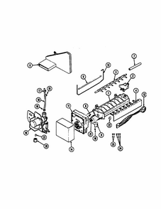 Optional Ice Maker Diagram and Parts List for RTP1700CAL-DH34A  Maytag Refrigerator