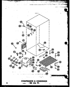 Compressor & Condenser 20 Cu. Ft. Diagram and Parts List for T16W-P60303-8W  Amana Refrigerator