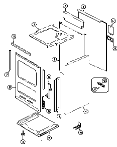 Body Diagram and Parts List for GEL1110AAH  Maytag Range