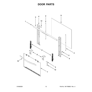 Door Parts Diagram and Parts List for VRGW3150RW0  Crosley Range