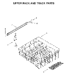 Upper rack and track parts Diagram and Parts List for MDB4949SHZ1  Maytag Dishwasher