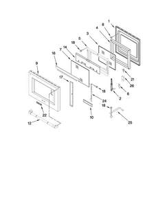 Oven Door Parts Diagram and Parts List for JGRP436WP00  Jenn-Air Range