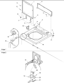 Cabinet Top, Door, and Door Switch Diagram and Parts List for ALW210RMW PALW210RMW1 Amana Washer