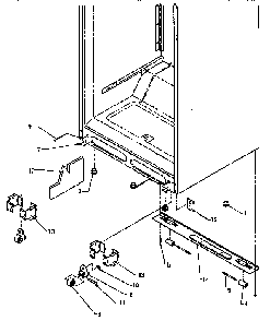 Cabinet Bottom Diagram and Parts List for TS18R2-P1158411W  Amana Refrigerator