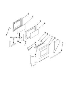 Door Parts Diagram and Parts List for MGR5765QDS1  Maytag Range