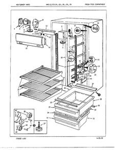 Fresh Food Compartment Diagram and Parts List for 21372A  Admiral Refrigerator