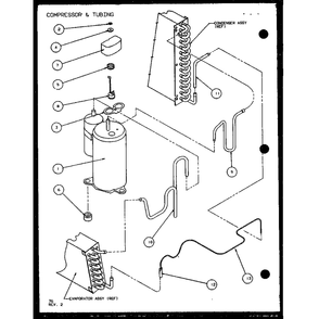 Compressor & Tubing 4 Diagram and Parts List for PTC07300ER P9812501R Amana Air Conditioner