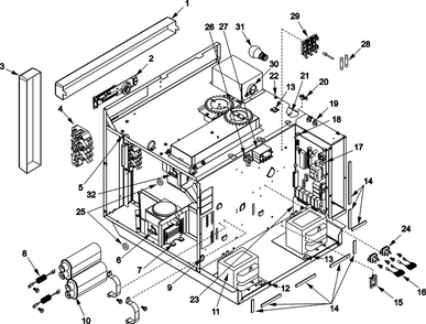 Electrical Components Diagram and Parts List for MRC520S2-P1332820M  Amana Microwave