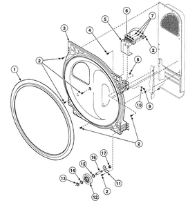 Roller Assy Diagram and Parts List for SSG709LF  Speed Queen Dryer