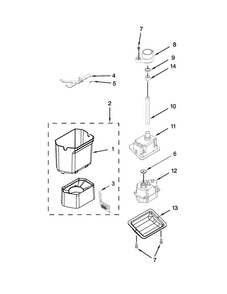 Motor And Ice Container Parts Diagram and Parts List for JS48PPDUDE00  Jenn-Air Refrigerator
