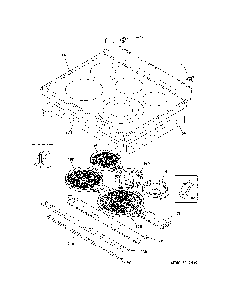 Main Top Diagram and Parts List for 79097312410  Kenmore Range