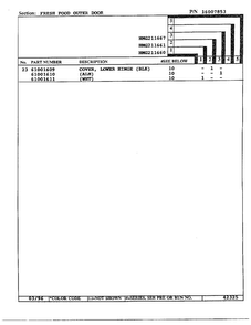 Fresh Food Outer Door Page 3 Diagram and Parts List for HMG211660  Admiral Refrigerator