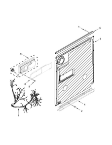 Inner Door Parts Diagram and Parts List for JDB9000CWS1  Jenn-Air Dishwasher