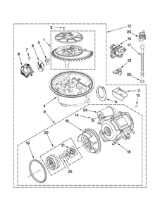 Pump And Motor Parts Diagram and Parts List for JDB3000AWB3  Jenn-Air Dishwasher
