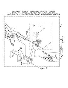Burner Assembly Diagram and Parts List for MDG17MNAWW2  Maytag Dryer