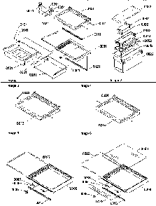 Shelving, Crisper Assemblies And Toe Grille Diagram and Parts List for SRD27S2L-P1190329WL  Amana Refrigerator