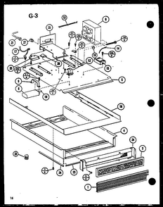 Base Pan Assembly Diagram and Parts List for RC-10SD P75750-2M Amana Microwave