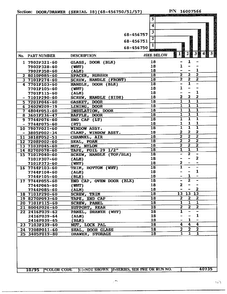 Door/drawer Page 2 Diagram and Parts List for 68-456750  Magic Chef Range