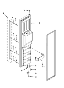 Freezer Door Parts Diagram and Parts List for JCD2591WES00  Jenn-Air Refrigerator