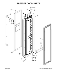 Freezer Door Parts Diagram and Parts List for JS48PPDUDE01  Jenn-Air Refrigerator