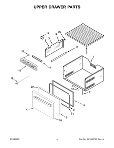 Upper Drawer Parts Diagram and Parts List for JUDFP242HM11  Maytag Refrigerator