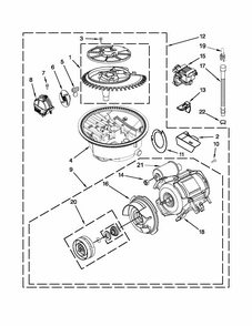 Pump And Motor Parts Diagram and Parts List for MDB4709PAM2  Maytag Dishwasher