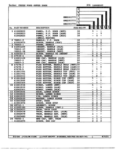 Fresh Food Outer Door Page 2 Diagram and Parts List for HMG241771  Admiral Refrigerator