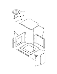 Top Support And Turntable Parts Diagram and Parts List for JMW2330WS01  Jenn-Air Microwave