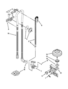 Fill, Drain And Overfill Parts Diagram and Parts List for MDB7749SBM2  Maytag Dishwasher