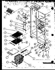 Freezer Shelving And Refrigerator Light Diagram and Parts List for SBD20MW-P1120201WW  Amana Refrigerator