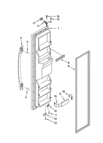 Freezer Door Parts Diagram and Parts List for ASD2522VRB01  Amana Refrigerator