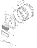 FRONT BULKHEAD, AIR DUCT & DRUM Diagram and Parts List for ALG443RAW PALG443RAW1 Amana Dryer