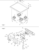 MAIN TOP AND BACKGUARD Diagram and Parts List for DCF4205AW PDCF4205AW0 Amana Range
