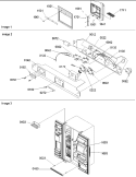 Facade Dispenser Cover, Elect Brkt Assy Diagram and Parts List for SRD26VPE P1315204W E Amana Refrigerator