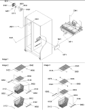 Freezer Shelves and Lights Diagram and Parts List for SRD26VPE P1315204W E Amana Refrigerator