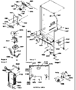 Drain Systems, Rollers, And Evaporator Assy Diagram and Parts List for 58635-P1317501WE  Amana Refrigerator