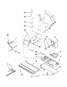 Unit Parts Diagram and Parts List for MBF2258XEQ0  Maytag Refrigerator