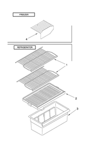 Shelf Parts Diagram and Parts List for A6TXNWFXB00  Amana Refrigerator