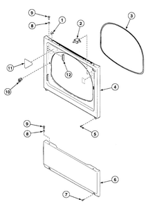 Front Panel Diagram and Parts List for SSE917QF  Speed Queen Dryer