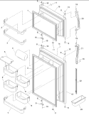 Door Assy, Handles & Shelves Diagram and Parts List for ART2107BS PART2107BS0 Amana Refrigerator