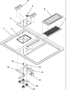 Main Top Diagram and Parts List for AKED3050E-P1131760NE  Amana Cooktop