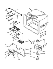 Freezer Liner Parts Diagram and Parts List for MBL2556KES4  Maytag Refrigerator