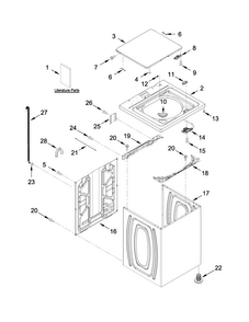 Top And Cabinet Parts Diagram and Parts List for 4KNTW4530EQ0  Amana Washer